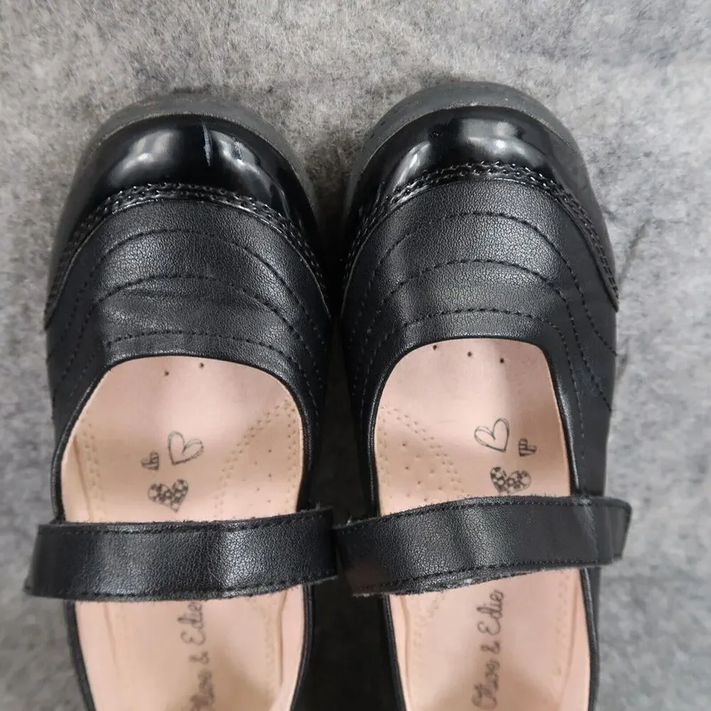 Olive & Edie Shoes Girls 1 Mary Jane Francis Classic Black Adjustable Strap Flat